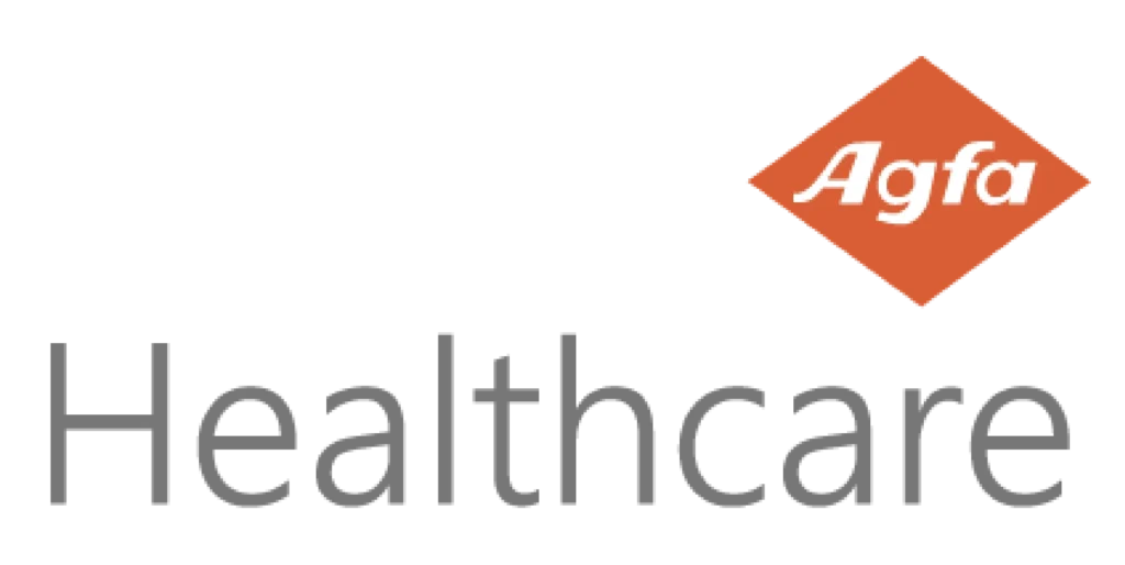 Logo de Agfa HealthCare en versión blanca